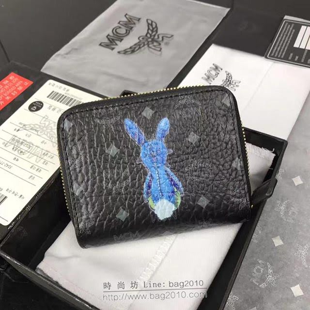 MCM女錢包 原單 8082兔子款 MCM小單拉錢包 單拉隔襠式散錢包 現金袋  mdmc1072
